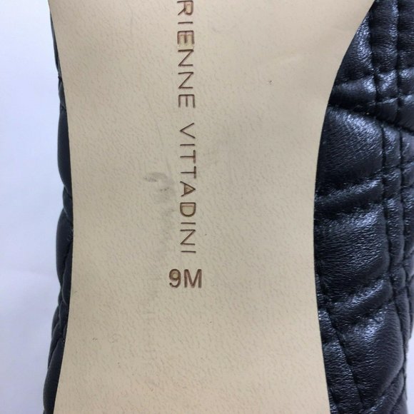 Adrienne Vittadini Jantine High Heel Shoes Womens 9 M Black Quilted Fine Leather - Picture 2 of 12